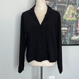 NWT Modern Works Black Button-down Shirt L
